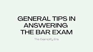 Six 6 General Tips in Answering the Bar Exam in the Examsoft  Examplify Era [upl. by Ahtanaram]