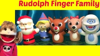 Rudolph The Red Nosed Reindeer Song Finger Family Christmas Song Kids Songs with Santa Claus Rudolf [upl. by Pyne]