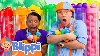 Learn Colors with Blippi in a Fun Ball Pit Game  Blippis Playdate  Educational Videos for Kids [upl. by Collayer]