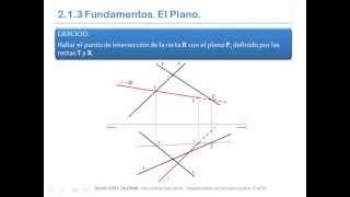 Interseccion de una recta con un plano Plano definido por tres puntos [upl. by Attesor]