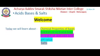 Acids Bases amp Salts  Class 10 Day 2 [upl. by Linehan243]