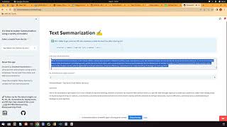 Text summarization Streamlit app demo [upl. by Ecenahs]