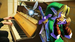 Zelda Ocarina of Time  Sarias Song  played on Broken School Piano [upl. by Ahsilem]