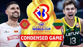 Montenegro 🇲🇪 vs Lithuania 🇱🇹  Full Game Highlights  FIBA Basketball World Cup 2023 [upl. by Kulseth]