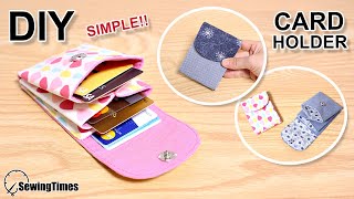 DIY SIMPLE CARD HOLDER  Card Wallet Easy Tutorial sewingtimes [upl. by Cr107]