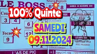 Boss Demain samedi 09 NOVEMBRE 2024💲💲BASE SOLIDE 💲💲quinte demain [upl. by Beaumont]