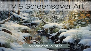 TV amp Screensaver Art Woodland Winter  Snowy Landscapes  Christmas TV Art Screensaver  Art For TV [upl. by Raviv]