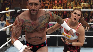 FULL MATCH  Ronda Rousey vs CM Punk  WWE 2K24 [upl. by Manvell497]