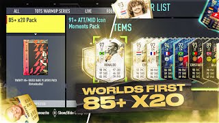 FIFA 22 Worlds First Guaranteed 85 x 20 Icon Swaps Pack [upl. by Vittorio]