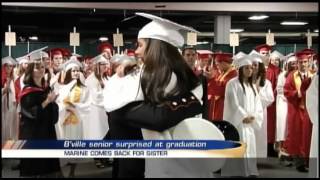 Marine surprises graduating sister at Baldwinsville ceremony [upl. by Aleit]