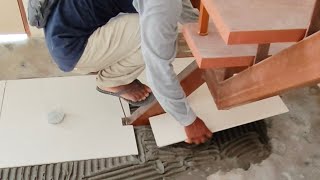 White tile installation amp cutting [upl. by Assirod]