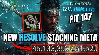 NEW RESOLVE STACKING META Spiritborn  PIT 147 DONE Vessel of Hatred Diablo 4 [upl. by Redd281]