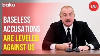 President Ilham Aliyev has spoken of the hypocrisy towards Azerbaijans liberation of its lands [upl. by Rivers]