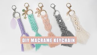 DIY Tutorial l How to make Macrame Keychains  5 Easy Beautiful Patterns [upl. by Letch]