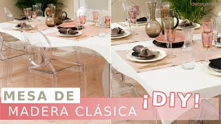 MESA de COMEDOR de madera ¡Perfecta para decoraciones clásicas  Decogarden [upl. by Wolcott]