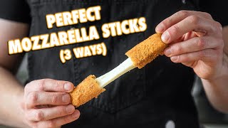 Cheesy Homemade Mozzarella Sticks 3 Ways  3 Million Subscriber Special [upl. by Trik142]