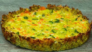 Torta salata di broccoli e formaggio senza farina  SaporitoTV [upl. by Ayerhs]