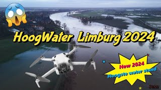 Hoogste Waterstand Limburg drone beelden BelfeldVenlo 2024 [upl. by Akisej]