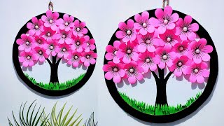 Paper Tree wall hanging craft  Paper craft for home decoration  Diy paper flower wall decoration [upl. by Landing]