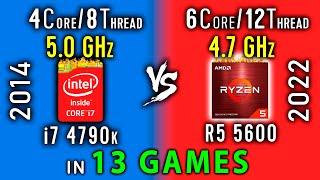 i7 4790k vs Ryzen 5 5600 Test in 13 Games  R5 5600 vs i7 4770k OC [upl. by Enelram]