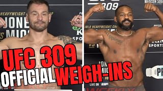 UFC 309 Official WeighIns Jon Jones vs Stipe Miocic [upl. by Odelet]