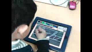 Preschool student with stylus amp cursive iPad app Technology Integration [upl. by Averyl]