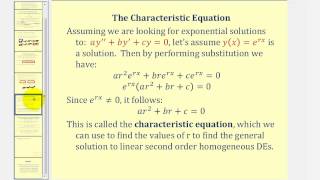 Linear Second Order Homogeneous Differential Equations with Constant Coeff  2 distinct real roots [upl. by Casmey203]