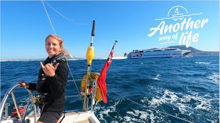 FIRST INTERNATIONAL SAIL Through the GIBRALTAR STRAIT Ep43 [upl. by Ronnholm]