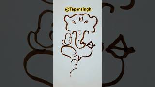 Ganesh drwaing easy ganpati visarjan drwaing step by sketch ganesha drwa askganesha ganeshaarti। [upl. by Enajaras]