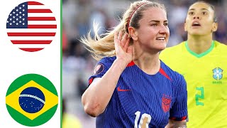 USA vs Brazil Highlights  Womens Friendly 2024 [upl. by Hitchcock]