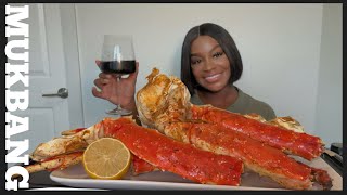 GIANT KING CRAB SEAFOOD BOIL MUKBANG  HE WAS JEALOUS STORY TIME [upl. by Ilamad839]