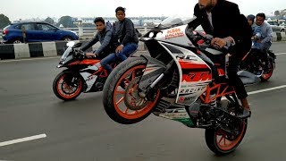 Stunning Stunts on KTM DUKE 200 KTM RC200 amp Pulser 220best bike stunts [upl. by Mignonne]