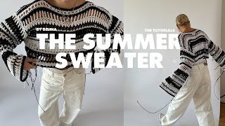 BY BELINA crochet SUMMER SWEATER tutorial  opening my own crochet yarn brand [upl. by Pals785]