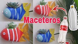 Crea Hermosos MACETEROS de PECES🐟🐠 con BOTELLAS PLÁSTICAS Recicladas ♻️ Fácil y Económica Idea [upl. by Jethro]