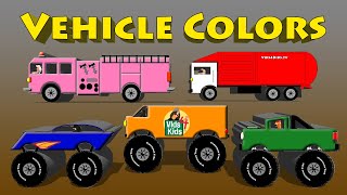 Vehicle Colors  Monster Truck Van Motorcycle Fire Engine Garbage Truck [upl. by Salas348]