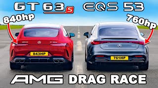 840hp AMG GT v 760hp AMG EQS DRAG RACE [upl. by Dermott898]