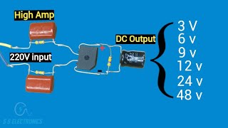 220 volt to 3v 6v 9v 12v  Dc Led Driver Circuit without Transformer  Multi output  Ac To Dc [upl. by Pillihp]