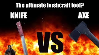 Axe vs large knife  Which one do you choose Bushcraft tools [upl. by Kedezihclem]