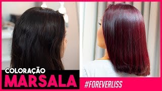 Tinta de Cabelo Marsala Passo a Passo Forever Liss [upl. by Darees716]