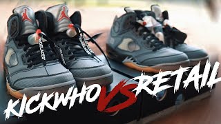 KICKWHO vs Real OFFWHITE AIR JORDAN 5  DECENT20  discount code for you [upl. by Jann]