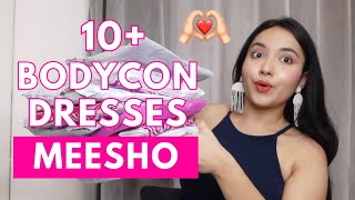 Huge Meesho Bodycon dresses try on haul 💖  Isha Vinod Jain [upl. by Ailimac789]