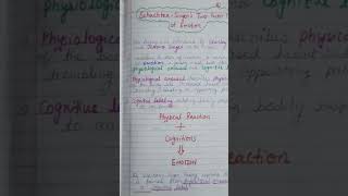 SchachterSinger theory of emotion youtubeshorts psychologynotes ashortoday [upl. by Zeiler]