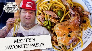 Pasta with Rabbit and Olives  Home Style Cookery with Matty Matheson Ep 4 [upl. by Leerzej406]