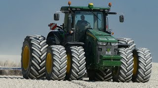 John Deere 8370R Working Hard in The Lime Quarry Rippin Up Lime w Disc Cultivator  DK Agri [upl. by Delgado]