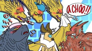 Godzilla King Ghidorah amp Mohtras SUS Sickness Godzilla X Kong Comic Dub [upl. by Ardnauqal]