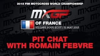 Pit Chat with Romain Febvre at MXGP of France 2015 [upl. by Eugenle753]