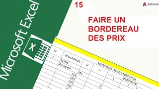 15 Bordereaux des prix àpartir dun métré détaillé [upl. by Asir]