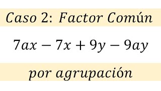 Caso dos  Factor común por agrupación ejem 04 [upl. by Mcclelland]