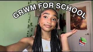 GRWM FOR SCHOOL  📚🏫 hair  makeup  skin care routine [upl. by Fagen]