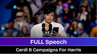 Script Cardi B Addresses Kamala Harris Rally In Wisconsin [upl. by Anayrb227]